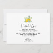 シトラスレモンベビーシャワーサンキューカード サンキューカード (正面)