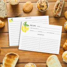 シトラスレモンボタニカルレシピカード