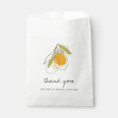 シトラスレモンミニマモダンリストブライダルシャワー フェイバーバッグ (正面)