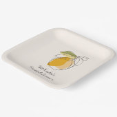 シトラスレモンミニマモダンリストブライダルシャワー ペーパープレート (傾斜あり)