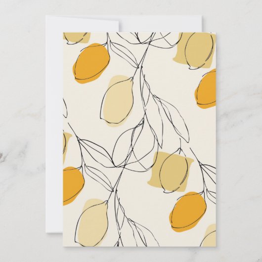 シトラスレモンミニマモダンリストブライダルシャワー 招待状 (裏面)