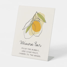 シトラスレモンミモサバーブライダルシャワー 台座サイン