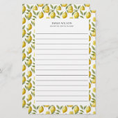 シトラスレモンライムライン 便箋 (正面/裏面)