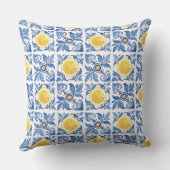 シトラスレモン青パタ地中海のーン クッション (裏面)
