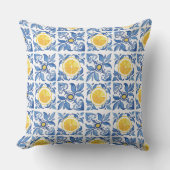 シトラスレモン青パタ地中海のーン クッション (正面)
