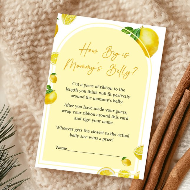 シトラスレモン ママのお腹はどのくらい大きいの? ゲーム (Sweet Little One Citrus Baby Shower How Big Is Mommy's Belly Game)