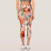 シトラス万華鏡のように千変万化するパターン数々の: – カラーオレンジ色の花Gre カプリレギンス (裏面)