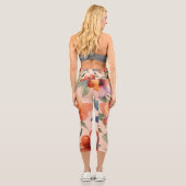 シトラス万華鏡のように千変万化するパターン数々の: – カラーオレンジ色の花Gre カプリレギンス (裏面)