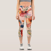 シトラス万華鏡のように千変万化するパターン数々の: – カラーオレンジ色の花Gre カプリレギンス (正面)