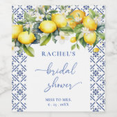 シトラス地中海のブライダルシャワー ワインラベル (シングルラベル)