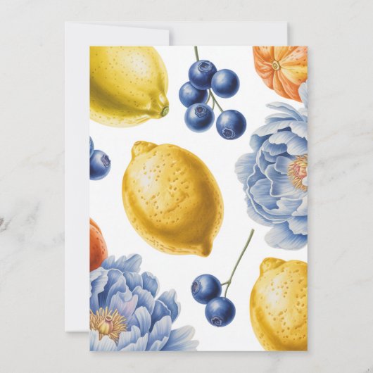 シトラス地中海のブーケウェディングシャワー 招待状 (裏面)