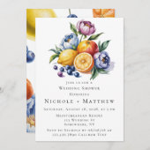 シトラス地中海のブーケウェディングシャワー 招待状 (正面/裏面)