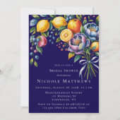 シトラス地中海のブーケブライダルシャワー 招待状 (正面)