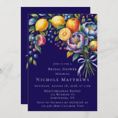 シトラス地中海のブーケブライダルシャワー 招待状 (正面/裏面)