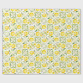 シトラス地中海のレモンタイル ラッピングペーパー (フラット)
