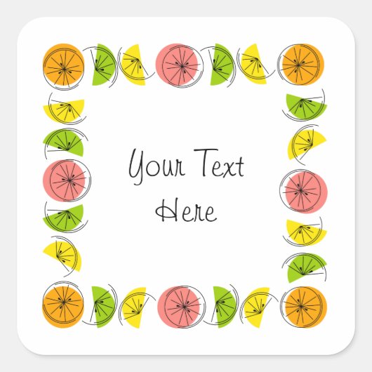 シトラス数々のスクエア文字シール正方形 スクエアシール (正面)