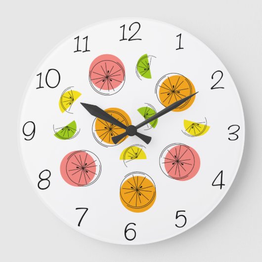 シトラス数々の数時計周り ラージ壁時計 (正面)