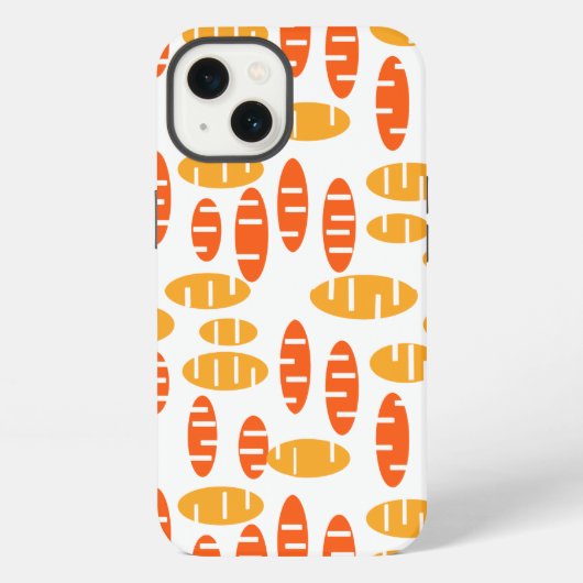 シトラス模様の楕円パターン iPhoneケース (裏面)