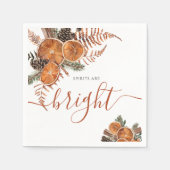 シトラス素朴アンドパインウィンターホリデー スタンダードカクテルナプキン (正面)