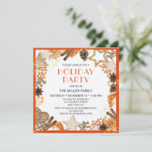 シトラス素朴オレンジウォーターカラーホリデーパーティー 招待状 (スタンド正面)