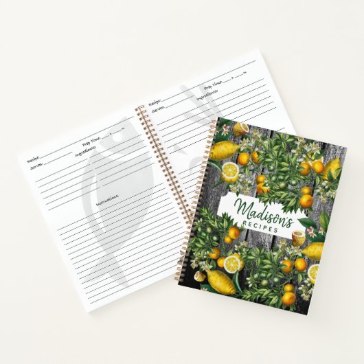 シトラス素朴ガーデンレシピクックブック ノートブック (内部)
