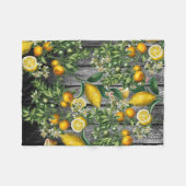 シトラス素朴ガーデン フリースブランケット (正面(横))