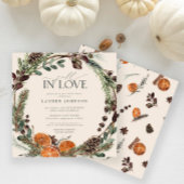 シトラス素朴グリーンリー秋インラブブライダルシャワー 招待状