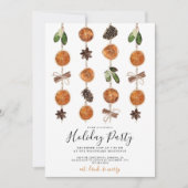 シトラス素朴スウィンターホリデークリスマスパーティー 招待状 (正面)