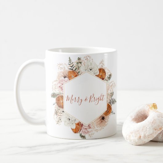 シトラス素朴パインクリスマスホリデー コーヒーマグカップ (ドーナツ)