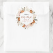 シトラス素朴フローラクリスマスホリデー ラウンドシール (バッグ)