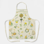 シトラス素朴レモンイエローパーソナライズされた エプロン (正面)