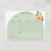 シトラス緑豊かなブライダルシャワーレシピカード エンクロージャーカード (正面)