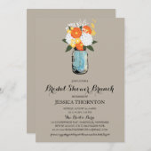 シトラス開花メイスンジャー | ブライダルシャワーブランチ 招待状 (正面/裏面)