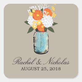 シトラス開花メイスンジャー | 結婚s スクエアシール