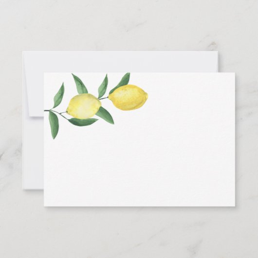 シトラス黄色 – ウェディングRSVPカード 出欠カード (裏面)