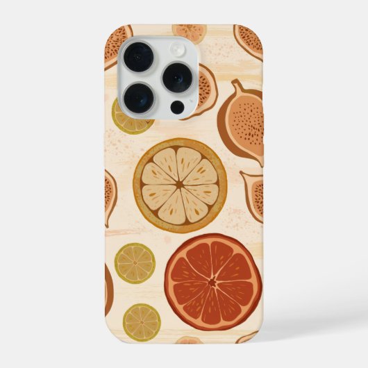 シトラス＆イチジクの地中海キッチン・ボタニカル柄 iPhoneケース (裏面)