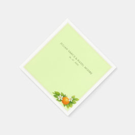 シトラス ガーデン オレンジ&レモン ウェディング ペーパー ナプキン スタンダードカクテルナプキン