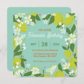 シトラス ガーデン パーティー 招待状 - ミントグリーン デザイン (正面/裏面)