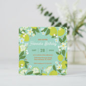シトラス ガーデン パーティー 招待状 - ミントグリーン デザイン (スタンド正面)