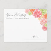 シトラス ブライダルシャワーのアドバイス エンクロージャーカード (正面)