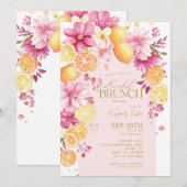 シトラス ブライダル ブラン ブライト フローラル レモン 招待状 (正面/裏面)