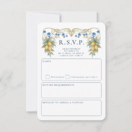 シトラス ボタニカル ウェディング RSVP カード