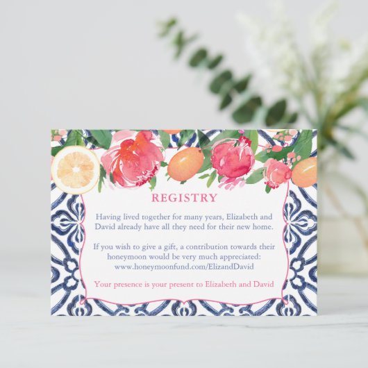 シトラス ボールド フラワール ダークブルー タイル レジストリの詳細 エンクロージャーカード (スタンド正面)