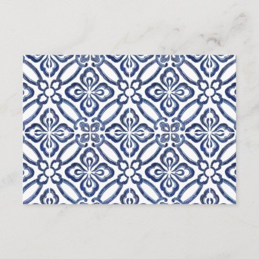 シトラス ボールド フラワール ダークブルー タイル レジストリの詳細 エンクロージャーカード (裏面)