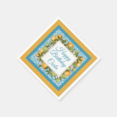 シトラス&モロッコブルーカスタムパーティー スタンダードカクテルナプキン (角)