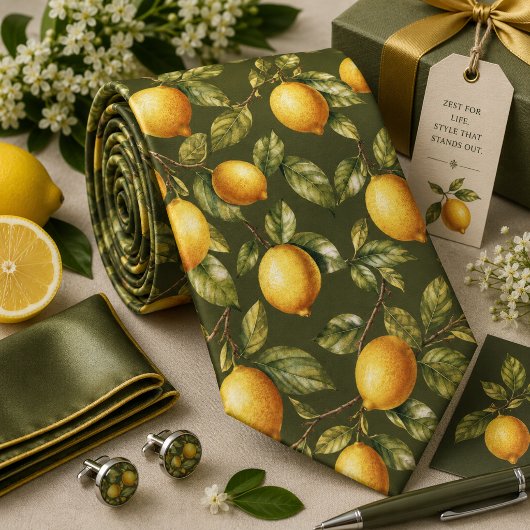 シトラス レモン パターン ネクタイ