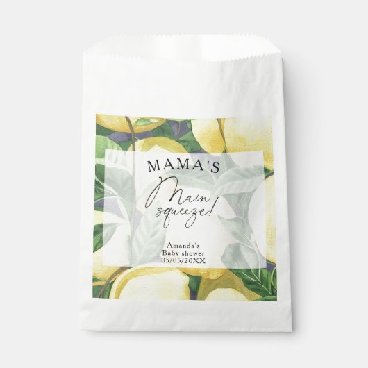 シトラス・レモン – ママのメイン絞りベビーシャワー フェイバーバッグ (正面)
