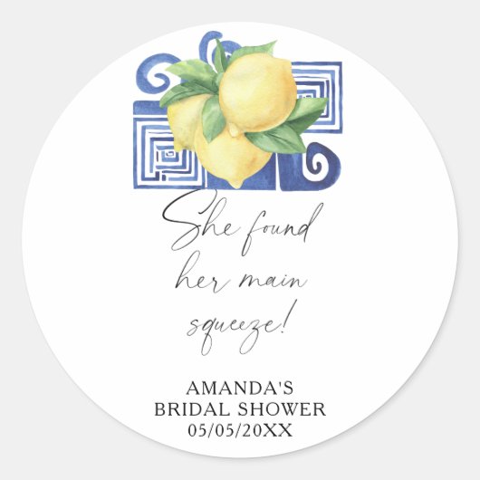 シトラス レモン - 彼女はパートナーを見つけた ラウンドシール (正面)