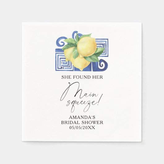 シトラス・レモン – 彼女は彼女のメインの絞りを見つけた スタンダードカクテルナプキン (正面)