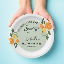 シトラス・彼女はメインのグリーンを見つけた 結婚前パーティー ペーパープレート